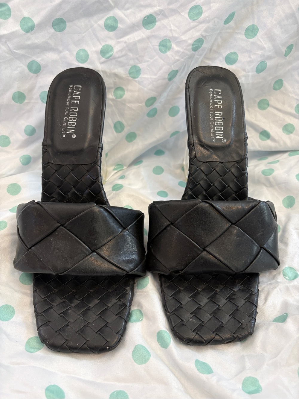 Cape Robbin Black Braided Slide Mules